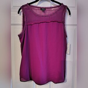 A.n.a. Sz M Berry Purple Women's Tank Top
